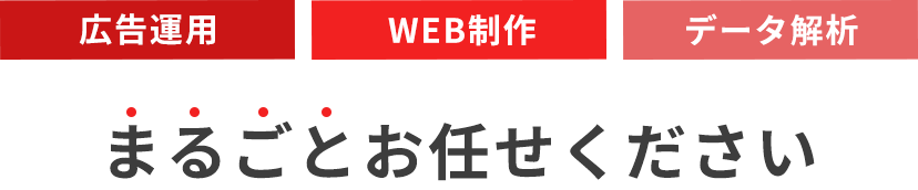 広告運用・WEB制作・データ解析まるごとおまかせください